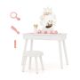 Children's dressing table with chair, white