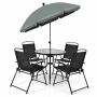 6-piece garden furniture set, black/grey