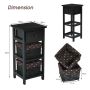 Set of 2 bedside tables 28x26x60cm., black