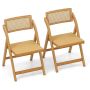 Set of 2 dining chairs 56x49x80cm., light brown