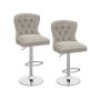 Set of 2 bar stools 45x50x117cm., gray/silver color