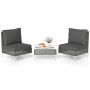3-piece garden furniture set, grey