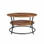 Round coffee table with metal frame