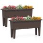 Set of 2 raised beds 80x30x40cm, brown