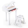 Children's toy piano with chair, white