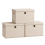 Säilytyslaatikot SONGMICS, 3 kpl, kansilla, Beige, 43 × 30 × 30 cm