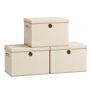 Säilytyslaatikot SONGMICS, 3 kpl, kansilla, Beige, 43 × 30 × 30 cm