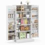 Storage cabinet with adjustable shelves, White, 60 × 40 × 120.5 cm