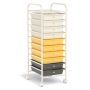 Storage trolley, 10 drawers, Yellow, 38.1 × 33.02 × 86.36 cm