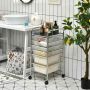 Storage Cart, 6 Drawers, Transparent, 14.5 × 13 × 29.5 inches