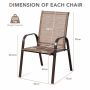 Set of 2 garden chairs 56x72x90cm, black