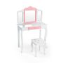 Children's dressing table with chair, white/pink