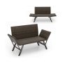Garden sofa 59x178x89cm., brown/black