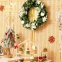 Artificial Christmas wreath, 30 LED lights, 120 branches, Green, Ø 50.8 × 10.16 cm