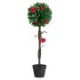 Искусственное камелиевое дерево, 12 цветов, Красный/зелёный, 92 × 22 × 24 см