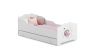 Children's bed Anna with drawer and mattress 164 cm x 85 cm x 63 cm, princess with moon