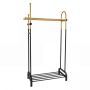 Clothes rack, 2 rods, 5 hooks, gold/black, 101 × 40 × 179 cm