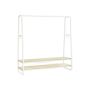 Clothes rack with 2 shelves and 6 S-shaped hooks, vintage brown/black