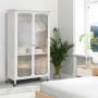 Wardrobe, 14 adjustable shelves, White, 80.01 × 147.32 × 36.83 cm