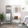 Wardrobe, With shelves and drawers, Gray, 121.92 × 148.59 × 33.02 cm
