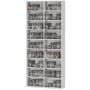 DVD-hylly, 18 lokeroa, 14 hyllytasoa, Valkoinen, 78,5 × 175 × 24 cm
