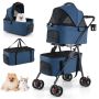 Double-deck pet stroller, 3 in 1, 2 carriers, 83 × 46 × 115 cm