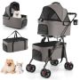 Double pet stroller, 3 in 1, 2 compartments, 83 × 46 × 115 cm