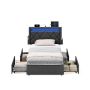 SONGMICS RMB820GN02 double bed frame, 4 drawers, 210.2 × 95 × 88.2/94.7 cm