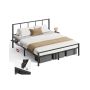 Double bed frame VASAGLE RMB195B01, 160 × 200 cm, Black, 207.6 × 87 × 161 cm