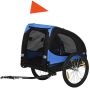 PawHut dog bike trailer 140x71x83cm., black/blue
