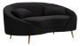 Two-seater sofa Oslo, 2-seater with 2 cushions, Black/gold, 148 × 68 × 84 cm