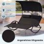Double outdoor swing bed, 2-seater, Black, 182 × 137 × 165 cm