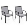 Set of 2 garden chairs 66x61x90cm, grey/black