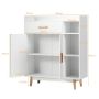 Kitchen cabinet 80x30x95cm., white/light brown