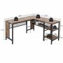 Desk 150x140x75cm., brown/black