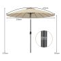 Outdoor umbrella 273x273x237cm., beige/black
