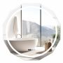 Led wall mirror 76x76x3.5cm., silver/white color
