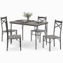 Dining room furniture set, 5 pieces, grey/black