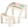 Children's table with chair, white