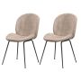 Set of 2 dining chairs 49x65x87cm., light brown/black