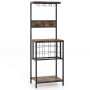 Kitchen shelf 54x37x156cm., brown/black