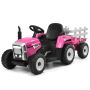 Children's electric tractor 35x51x153cm., black/pink