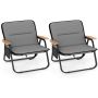 Set of 2 tourist chairs 68x59x71cm., gray/black