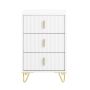Bedside table 40x40x63cm., white/gold color