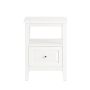 Bedside table 45x35x60cm., white/silver color