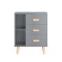 Bedside table 48x40x60cm., gray/light brown