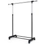 Clothes rack 140x42x170cm., black/silver color