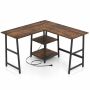 Desk 120x120x75cm., brown/black
