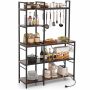 Kitchen shelf 107x37x160cm., black/brown