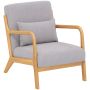 Armchair Homcom 61x78x76cm., gray/light brown